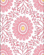 Pink Daisy Floral Medallion Rug