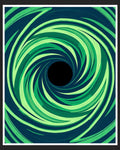 Deep Teal Green Swirl Vortex Rug
