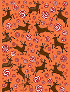 Woodland Reindeer Swirls Candy Rug