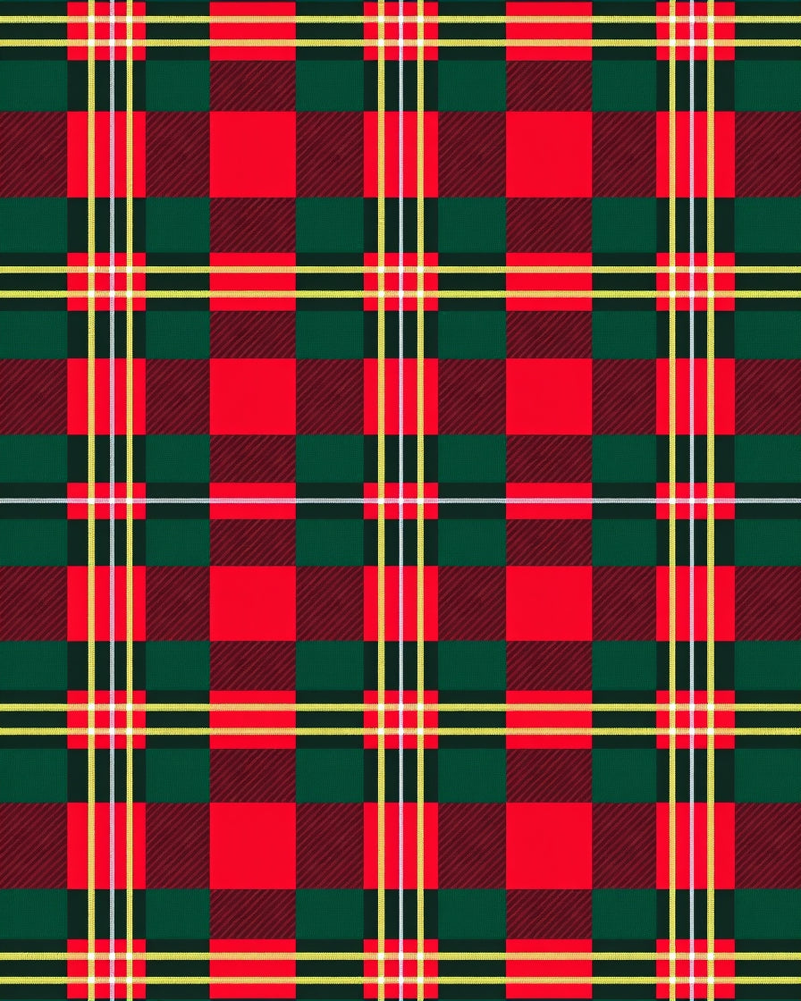 Classic Red Green Tartan Plaid Square Rug