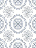 Gray Blue Snowflake Medallion Arabesque Rug