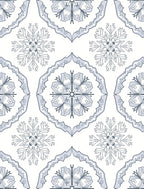 Gray Blue Snowflake Medallion Arabesque Rug