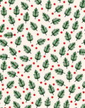 Green Pine Sprig Red Berry Background Rug