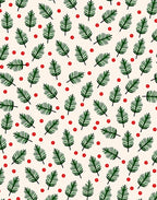 Green Pine Sprig Red Berry Background Rug