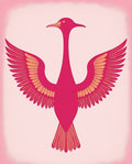Pink Flamingo Winged Bird Aura Rug