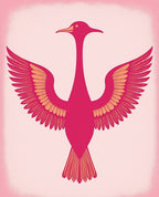 Pink Flamingo Winged Bird Aura Rug