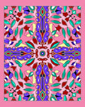 Vibrant Pink Purple Floral Medallion Rug