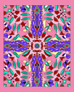 Vibrant Pink Purple Floral Medallion Rug