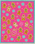 Pink Gingerbread Friends Christmas Rug