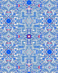 Azure Blue Intricate Floral Mandala Rug
