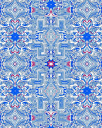 Azure Blue Intricate Floral Mandala Rug