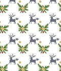 Gray Deer White Poinsettia Star Rug