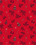 Rich Red Christmas Ornaments Foliage Rug