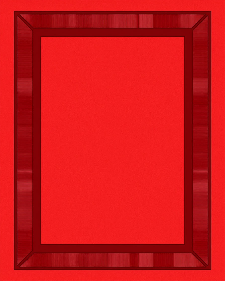 Crimson Bordered Square Rug