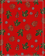 Crimson Red Leafy Botanicals Collection Rug
