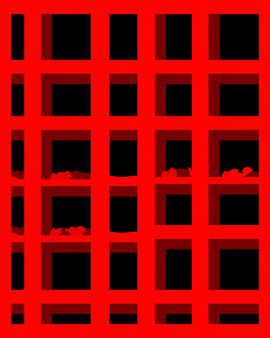 Bold Red Grid Texture Rug
