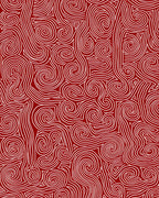 Crimson Swirl Abstract Curves Rug