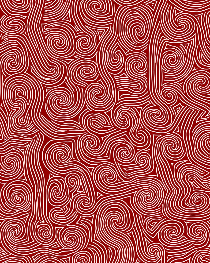 Crimson Swirl Abstract Curves Rug