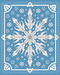 Winter Blue Snowflake Mandala Rug