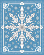 Winter Blue Snowflake Mandala Rug