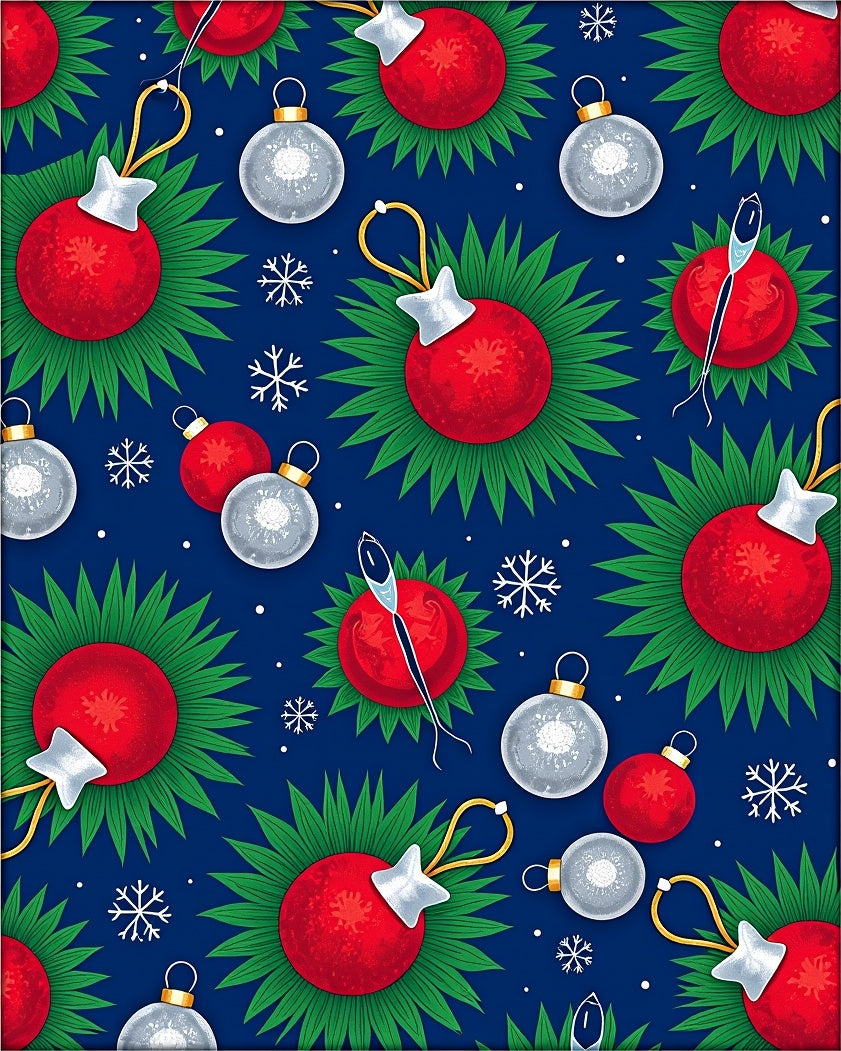 Festive Red White Blue Ornaments Rug