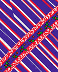 Diagonal Candy Cane Holly Stripes Rug