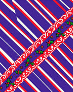 Diagonal Candy Cane Holly Stripes Rug