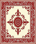 Crimson Cream Ornamental Medallion Rug