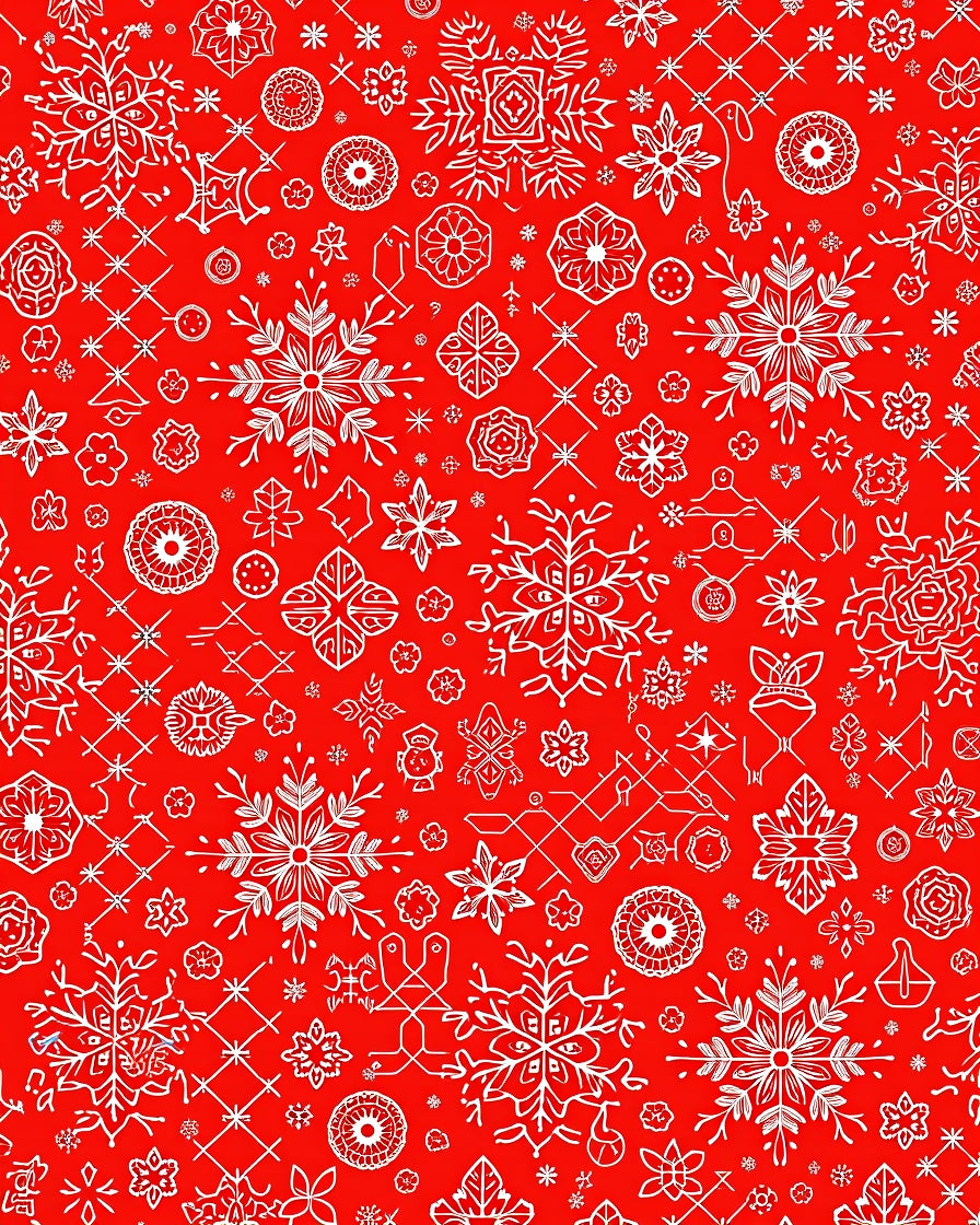 Winter Wonderland Snowflakes Red Rug