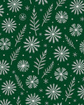 White Snowflakes and Pine Branches Rug