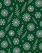 White Snowflakes and Pine Branches Rug