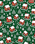 Cozy Red Houses Winter Scene Rug