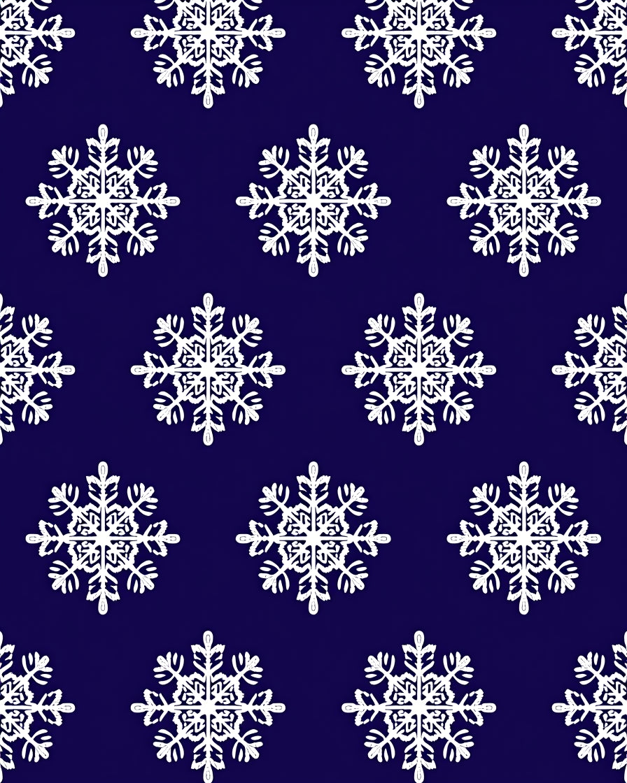 White Snowflakes On Deep Blue Background Rug