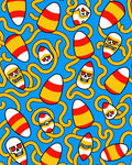 Spooky Candy Corn Skeleton Swirl Rug