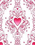 Sweet Pink Heart Mandala Rug