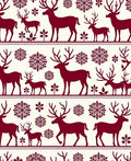 Deep Red Deer Snowflake Holiday Art Rug