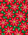 Vibrant Red Poinsettia Floral Garden Rug