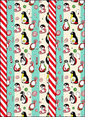 Red White Striped Penguin Candy Lane Rug