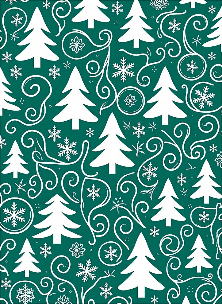White Pine Snowflake Swirl Emerald Rug