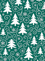 White Pine Snowflake Swirl Emerald Rug