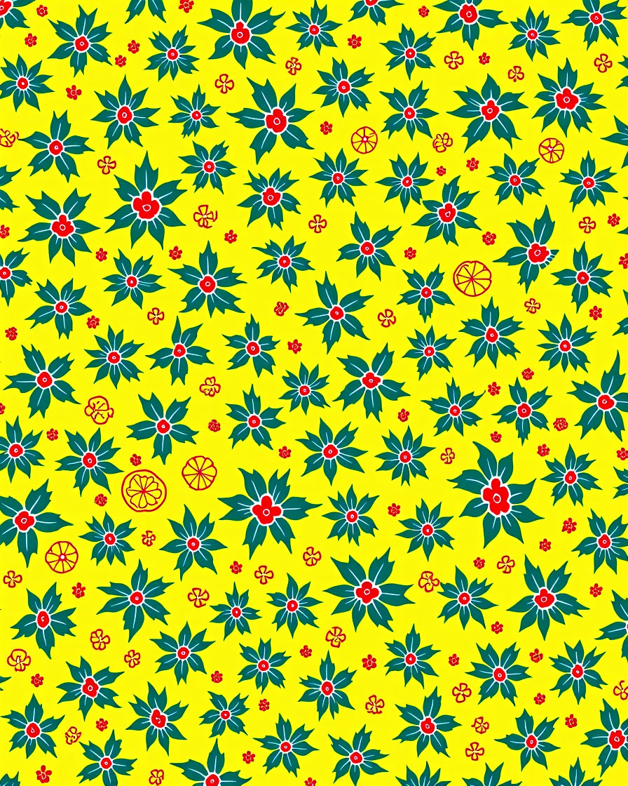 Sunny Yellow Floral Citrus Burst Rug