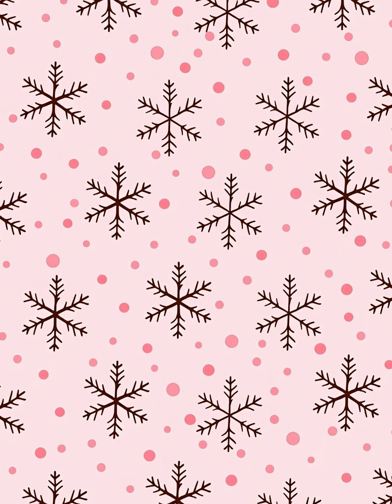 Pink Dot Snowflake Scatter Rug
