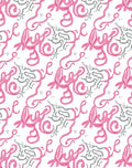 Pink Whimsical Script Starburst Rug