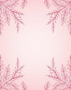 Delicate Pink Floral Branch Frame Rug