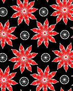 Bold Red Floral Starburst Rug