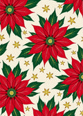 Crimson Poinsettia Garden Cream Rug