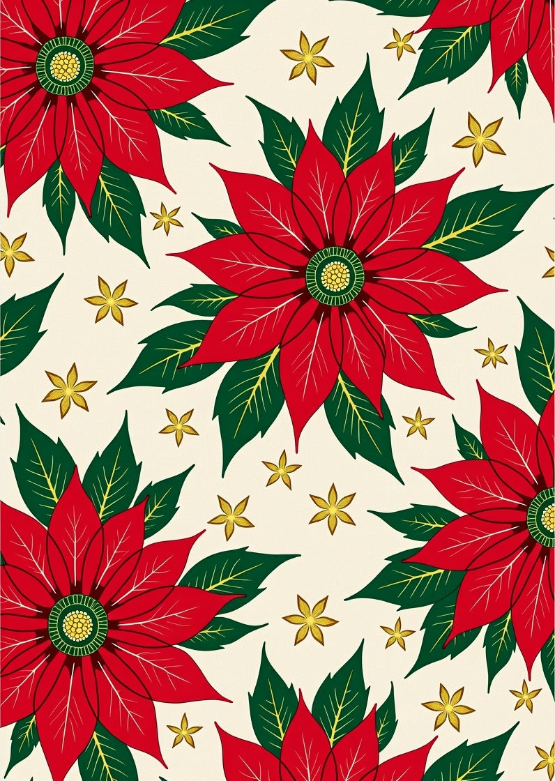 Crimson Poinsettia Garden Cream Rug
