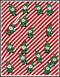 Christmas Elves Stripe Red Green Rug