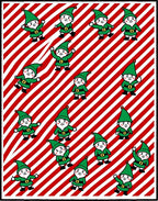 Christmas Elves Stripe Red Green Rug