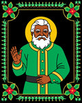 Vibrant Emerald Green Portrait Border Rug